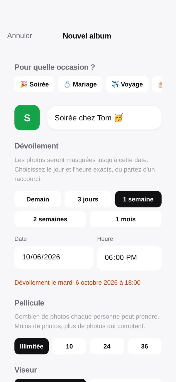 Création d’un album
