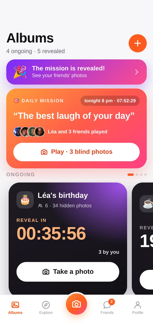 The Throwable Albums screen with a countdown